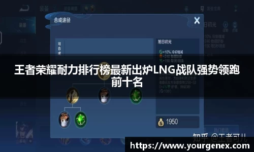 王者荣耀耐力排行榜最新出炉LNG战队强势领跑前十名